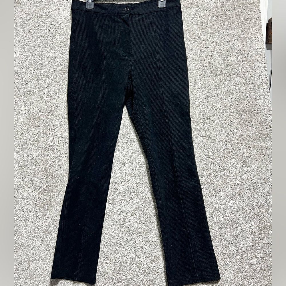 ee:some Woman’s Black Corduroy Straight Leg Trouser Pants Size Medium